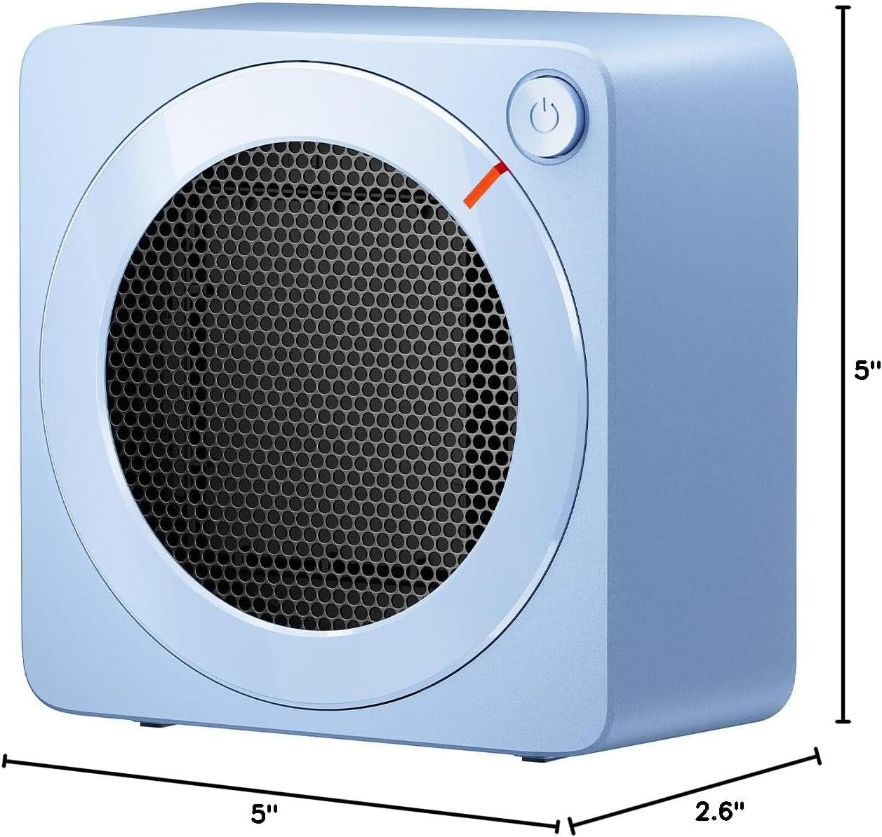 image:imageGaiatop Mini Space Heater Lightweight PTC Ceramic Fast Heating 500W Energy Efficient for Indoor Use Overheating amp 45 TipOver Protection Portable Desk Electric Heaters for Office Home PinkBlue