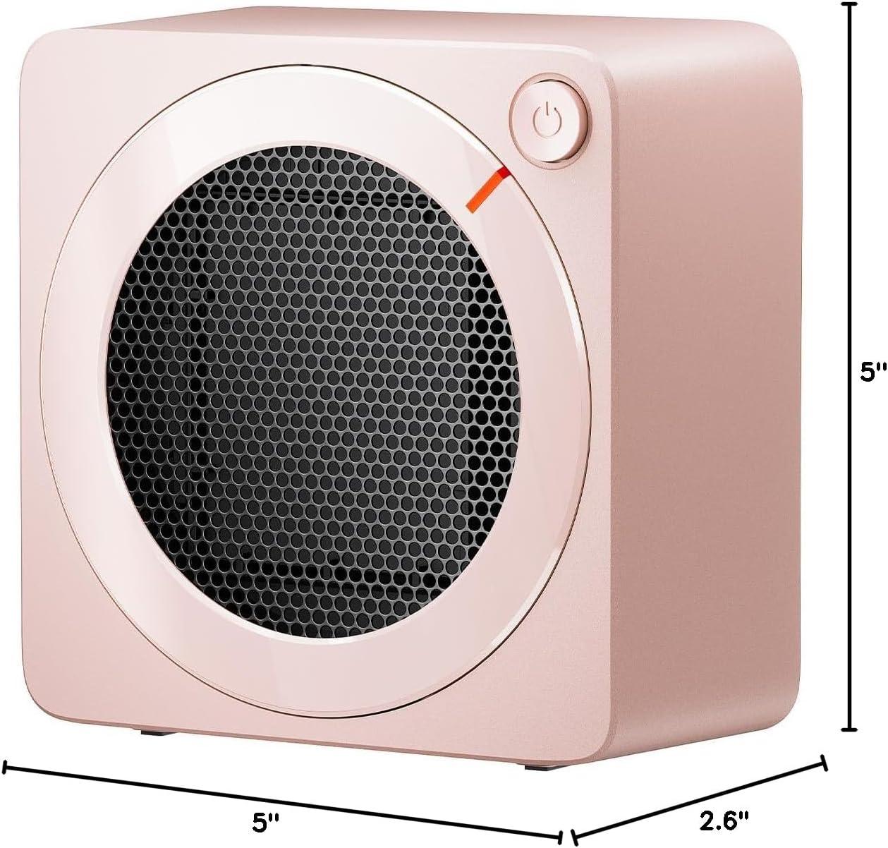image:imageGaiatop Mini Space Heater Lightweight PTC Ceramic Fast Heating 500W Energy Efficient for Indoor Use Overheating amp 45 TipOver Protection Portable Desk Electric Heaters for Office Home PinkPink
