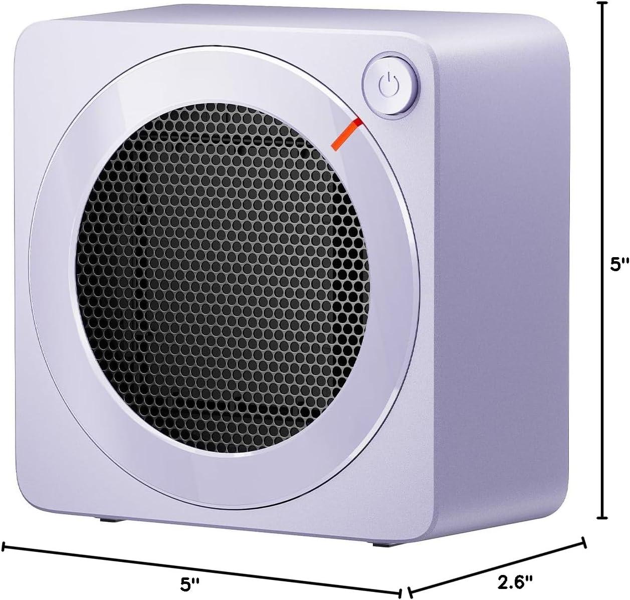 image:imageGaiatop Mini Space Heater Lightweight PTC Ceramic Fast Heating 500W Energy Efficient for Indoor Use Overheating amp 45 TipOver Protection Portable Desk Electric Heaters for Office Home PinkPurple