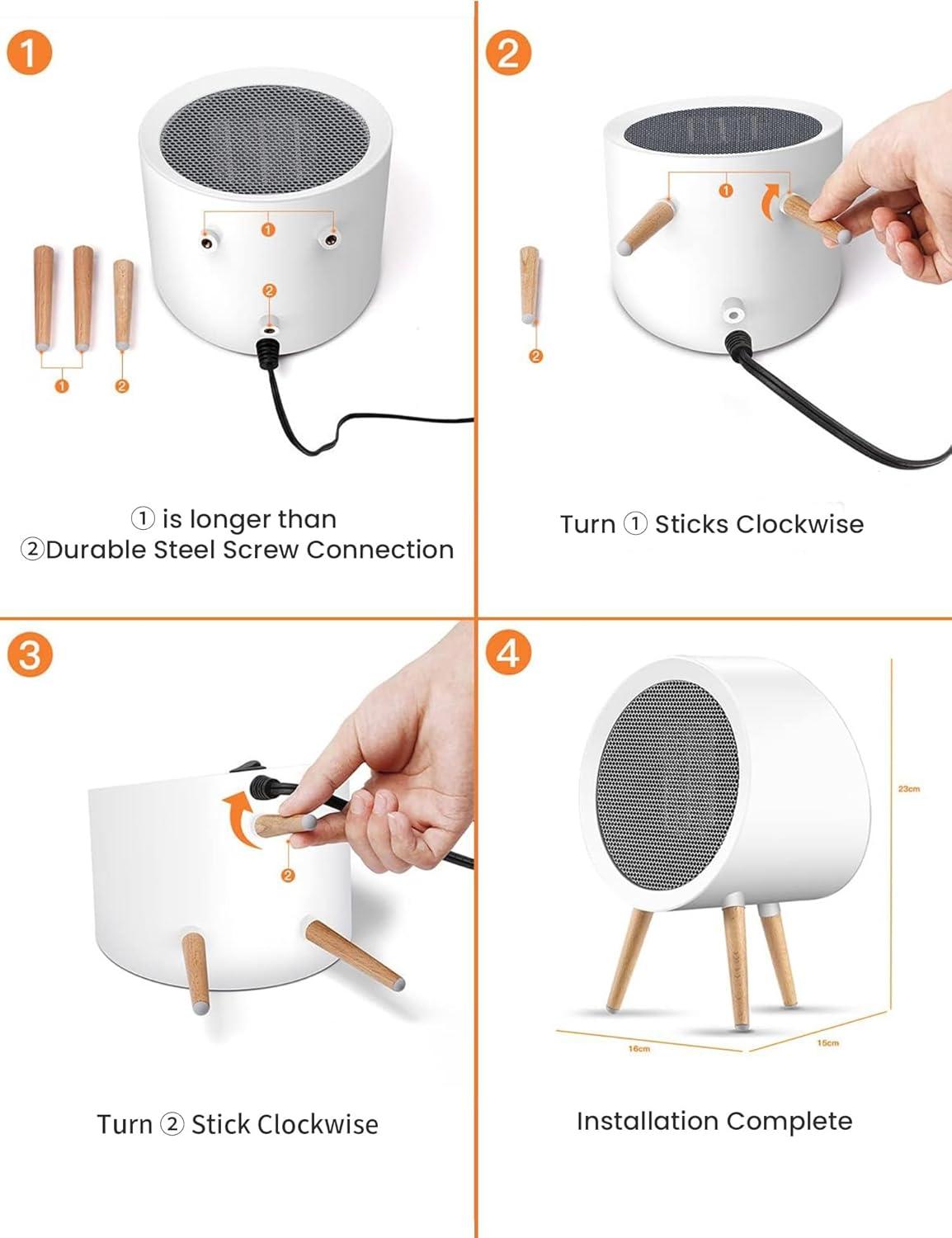 image:imageGaiatop Portable Space Heater for Indoor Use 1000W600W Small Electric Desk Heater for Bedroom or Office 2s PTC Ceramic Heating Overheat amp TipOver Protection Cute Gifts for Women Men WhiteWhite