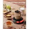 image:imageGaiatop Coffee Mug Warmer for Desk 3 Temp Settings 29Hrs Timer 3 Colorful Romantic Atmosphere Light Modes Stocking Stuffers Beverage Heating Plate with Digital Display for Candle Tea Milk WoodBlack