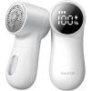 image:imageGAIATOP Fabric Shaver Rechargeable Lint Remover 3 Speeds Sweater Defuzzer Cute Digital Screen Large Storage 6Leaf Blades Fuzz Pills Bobbles Trimmer for Clothes Furniture Bedclothes White 1 pcs