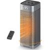 image:imageGaiatop Space Heaters for Indoor Use Portable Electric Heater with Thermostat 1500W PTC Ceramic Room Heater with Remote 5 Modes 60 Oscillating 12H Timer Fast Heating Bedroom Office Bathroom HomeSilver