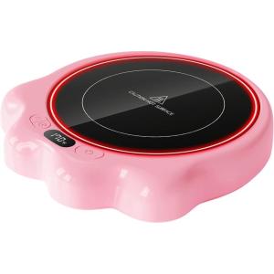 image:imageGaiatop Mug Warmer 50W Cute Cat Paw Cup Warmers 3 Temp Settings 210H Auto Shut Off Coffee Accessories Keep Beverage Hot for Desk and Home Heated Plate Stocking Stuffers for Tea Candle BlackPink