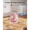 image:imageGaiatop Desk Fan 5Inch Portable Electric Table Desktop Air Circulator Fans Small but Powerful with 3 Speed 360 Adjustable Tilt for Cooling Home Dorm Office Bedroom Bathroom Kitchen PinkPink