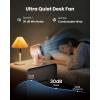 image:imageGaiatop Desk Fan with Touch Control 4000mAh Battery 5 Speeds Ultra Quiet Bedroom Fan with LED Display 90 Tilt 77 Inch USBC Rechargeable Desktop Fan for Dorm Office Room Home Office BlackPink