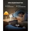 image:imageGaiatop Desk Fan with Touch Control 4000mAh Battery 5 Speeds Ultra Quiet Bedroom Fan with LED Display 90 Tilt 77 Inch USBC Rechargeable Desktop Fan for Dorm Office Room Home Office BlackWhite Beige