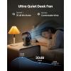 image:imageGaiatop Desk Fan with Touch Control 4000mAh Battery 5 Speeds Ultra Quiet Bedroom Fan with LED Display 90 Tilt 77 Inch USBC Rechargeable Desktop Fan for Dorm Office Room Home Office BlackBlack Purple