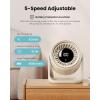 image:imageGaiatop Desk Fan with Touch Control 4000mAh Battery 5 Speeds Ultra Quiet Bedroom Fan with LED Display 90 Tilt 77 Inch USBC Rechargeable Desktop Fan for Dorm Office Room Home Office BlackWhite Beige