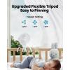image:imageGaiatop Mini Portable Stroller Fan Battery Operated Small Clip on Detachable 3 Speed Rechargeable 360 Rotate Flexible Tripod Better Cooling for Car Seat Crib Treadmill Travel Bluewhite