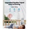 image:imageGaiatop Mini Portable Stroller Fan Battery Operated Small Clip on Detachable 3 Speed Rechargeable 360 Rotate Flexible Tripod Better Cooling for Car Seat Crib Treadmill Travel Bluepink