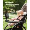 image:imageGaiatop Oscillating Baby Stroller Fan with LED Night Light 4 Speeds Cooling Rechargeable 360 Rotate Clip On Battery Operated Small Portable Fans for Car Seat Crib Treadmill TravelBlack