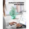 image:imageGaiatop Portable Clip on Fan Battery Operated Small Powerful 3 Speed Quiet 360 Rotate USB Rechargeable Mini Personal Cooling Fan for Desk Table Home Office Stroller Camping Women Gifts Black Bluegreen