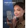 image:imageGaiatop Portable Handheld Fan 3 Speed LED Makeup Mirror with Light Folding Stand for Desktop Rechargeable Mini Personal Fans Small Travel Essentials Gifts for Women GirlsWhite