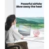 image:imageGaiatop USB Desk Fan 55 Inch Small Quiet Powerful 3 Speeds 90 Rotate Personal Mini Portable Desktop Table Fans Cooling for Home Office Car Travel Indoor Outdoor BluePink