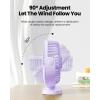 image:imageGaiatop USB Desk Fan 55 Inch Small Quiet Powerful 3 Speeds 90 Rotate Personal Mini Portable Desktop Table Fans Cooling for Home Office Car Travel Indoor Outdoor BluePurple