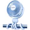 image:imageGaiatop Mini Portable Stroller Fan Battery Operated Small Clip on Detachable 3 Speed Rechargeable 360 Rotate Flexible Tripod Better Cooling for Car Seat Crib Treadmill Travel Blueblue