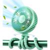 image:imageGaiatop Oscillating Baby Stroller Fan with LED Night Light 4 Speeds Cooling Rechargeable 360 Rotate Clip On Battery Operated Small Portable Fans for Car Seat Crib Treadmill TravelGreen