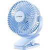image:imageGaiatop Portable Clip on Fan Battery Operated Small Powerful 3 Speed Quiet 360 Rotate USB Rechargeable Mini Personal Cooling Fan for Desk Table Home Office Stroller Camping Women Gifts Black Bluelight Blue