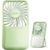 image:imageGaiatop Portable Handheld Fan 3 Speed LED Makeup Mirror with Light Folding Stand for Desktop Rechargeable Mini Personal Fans Small Travel Essentials Gifts for Women GirlsGreen