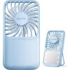 image:imageGaiatop Portable Handheld Fan 3 Speed LED Makeup Mirror with Light Folding Stand for Desktop Rechargeable Mini Personal Fans Small Travel Essentials Gifts for Women GirlsBlue