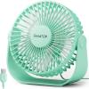 image:imageGaiatop USB Desk Fan 3 Speeds Strong Airflow 55 Inch Portable 90 Rotate Quiet Cooling Small Personal Table Fans for Bedroom Home Office Travel BlackGreen