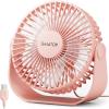 image:imageGaiatop USB Desk Fan 3 Speeds Strong Airflow 55 Inch Portable 90 Rotate Quiet Cooling Small Personal Table Fans for Bedroom Home Office Travel BlackPink
