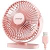 image:imageGaiatop USB Desk Fan 55 Inch Small Quiet Powerful 3 Speeds 90 Rotate Personal Mini Portable Desktop Table Fans Cooling for Home Office Car Travel Indoor Outdoor BluePink