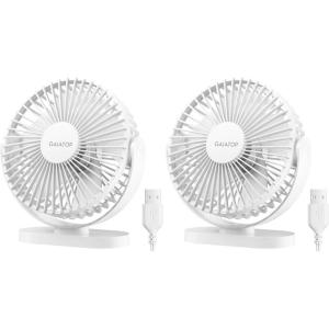 image:imageGaiatop USB Desk Fan 55 Inch Small Quiet Powerful 3 Speeds 90 Rotate Personal Mini Portable Desktop Table Fans Cooling for Home Office Car Travel Indoor Outdoor BlueWhite