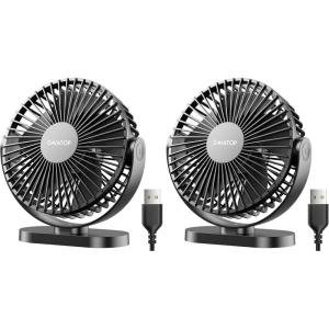 image:imageGaiatop USB Desk Fan 55 Inch Small Quiet Powerful 3 Speeds 90 Rotate Personal Mini Portable Desktop Table Fans Cooling for Home Office Car Travel Indoor Outdoor BlueBlack