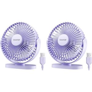 image:imageGaiatop USB Desk Fan 55 Inch Small Quiet Powerful 3 Speeds 90 Rotate Personal Mini Portable Desktop Table Fans Cooling for Home Office Car Travel Indoor Outdoor BluePurple