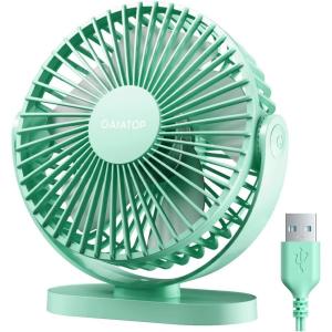 image:imageGaiatop USB Desk Fan 55 Inch Small Quiet Powerful 3 Speeds 90 Rotate Personal Mini Portable Desktop Table Fans Cooling for Home Office Car Travel Indoor Outdoor BlueGreen