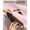 image:imageGaiatop Mini Neck Fan Rechargeable Handheld Desk Use LED Power Display 3 Speed 360Rotate Mirror for Lash Makeup Cute Camera Design Small Portable USB Fans Personal Cooling Travel EssentialsBlack