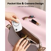 image:imageGaiatop Mini Neck Fan Rechargeable Handheld Desk Use LED Power Display 3 Speed 360Rotate Mirror for Lash Makeup Cute Camera Design Small Portable USB Fans Personal Cooling Travel EssentialsWhite