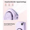 image:imageGaiatop Mini Neck Fan Rechargeable Handheld Desk Use LED Power Display 3 Speed 360Rotate Mirror for Lash Makeup Cute Camera Design Small Portable USB Fans Personal Cooling Travel EssentialsPurple