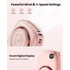 image:imageGaiatop Mini Neck Fan Rechargeable Handheld Desk Use LED Power Display 3 Speed 360Rotate Mirror for Lash Makeup Cute Camera Design Small Portable USB Fans Personal Cooling Travel EssentialsPink