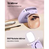 image:imageGaiatop Mini Neck Fan Rechargeable Handheld Desk Use LED Power Display 3 Speed 360Rotate Mirror for Lash Makeup Cute Camera Design Small Portable USB Fans Personal Cooling Travel EssentialsPurple