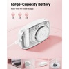 image:imageGaiatop Mini Neck Fan Rechargeable Handheld Desk Use LED Power Display 3 Speed 360Rotate Mirror for Lash Makeup Cute Camera Design Small Portable USB Fans Personal Cooling Travel EssentialsWhite
