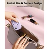 image:imageGaiatop Mini Neck Fan Rechargeable Handheld Desk Use LED Power Display 3 Speed 360Rotate Mirror for Lash Makeup Cute Camera Design Small Portable USB Fans Personal Cooling Travel EssentialsPurple