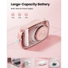 image:imageGaiatop Mini Neck Fan Rechargeable Handheld Desk Use LED Power Display 3 Speed 360Rotate Mirror for Lash Makeup Cute Camera Design Small Portable USB Fans Personal Cooling Travel EssentialsPink