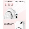 image:imageGaiatop Mini Neck Fan Rechargeable Handheld Desk Use LED Power Display 3 Speed 360Rotate Mirror for Lash Makeup Cute Camera Design Small Portable USB Fans Personal Cooling Travel EssentialsWhite