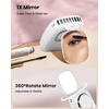 image:imageGaiatop Mini Neck Fan Rechargeable Handheld Desk Use LED Power Display 3 Speed 360Rotate Mirror for Lash Makeup Cute Camera Design Small Portable USB Fans Personal Cooling Travel EssentialsWhite