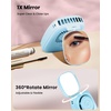 image:imageGaiatop Mini Neck Fan Rechargeable Handheld Desk Use LED Power Display 3 Speed 360Rotate Mirror for Lash Makeup Cute Camera Design Small Portable USB Fans Personal Cooling Travel EssentialsBlue