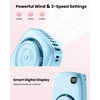 image:imageGaiatop Mini Neck Fan Rechargeable Handheld Desk Use LED Power Display 3 Speed 360Rotate Mirror for Lash Makeup Cute Camera Design Small Portable USB Fans Personal Cooling Travel EssentialsBlue