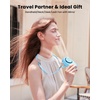 image:imageGaiatop Mini Neck Fan Rechargeable Handheld Desk Use LED Power Display 3 Speed 360Rotate Mirror for Lash Makeup Cute Camera Design Small Portable USB Fans Personal Cooling Travel EssentialsBlue