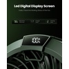 image:imageGaiatop Portable Camping Fan with LED Lantern 360Rotation and Clip on for Desk 4000mAh USB Rechargeable Battery Powered Digital Display and Hanging Hook for Tent Outdoor Travel Bedroom BlackGreen