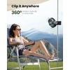 image:imageGaiatop Portable Camping Fan with LED Lantern 360Rotation and Clip on for Desk 4000mAh USB Rechargeable Battery Powered Digital Display and Hanging Hook for Tent Outdoor Travel Bedroom BlackBlack