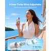image:imageGaiatop Portable Handheld Mini Fan 6 Speeds 16900 RPM High Velocity Personal Fan with LED Display USB Rechargeable Mini Fan with Lanyard for Makeup Travel Outdoor Fan for Women Girl Gift PinkWhite