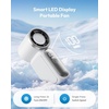 image:imageGaiatop Portable Handheld Mini Fan 6 Speeds 16900 RPM High Velocity Personal Fan with LED Display USB Rechargeable Mini Fan with Lanyard for Makeup Travel Outdoor Fan for Women Girl Gift PinkWhite