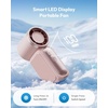 image:imageGaiatop Portable Handheld Mini Fan 6 Speeds 16900 RPM High Velocity Personal Fan with LED Display USB Rechargeable Mini Fan with Lanyard for Makeup Travel Outdoor Fan for Women Girl Gift PinkPink